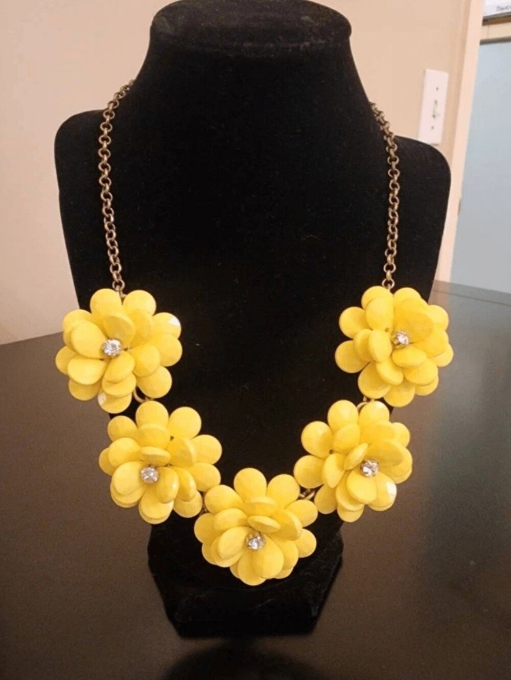 J. Crew Yellow Flower Statement Necklace